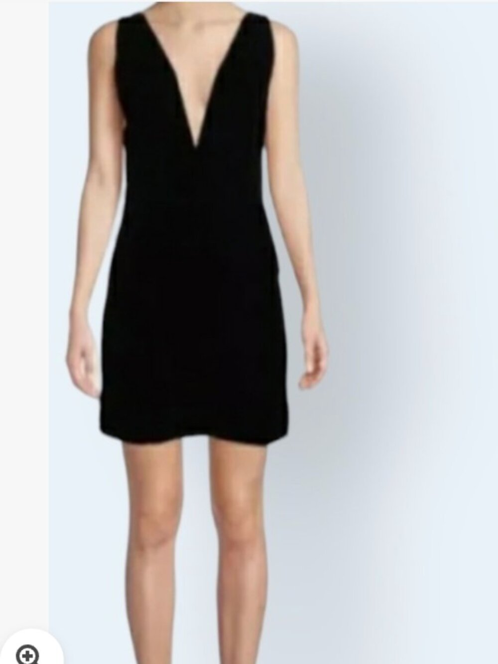 Fame and Partners x Free people collab Black Deep V-Neck Dress